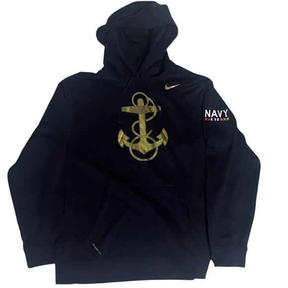 Rare Nike Team Issued United States US Navy Anchor Logo Therma Fit Hoodie - Picture 1 of 6